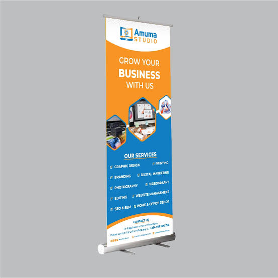Roll-up banner printed by Jumotas Technologies for Amuma Studio